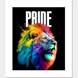 LGBTQ+ Gay Pride Month: Proud Lion on a Dark Background Posters and Art